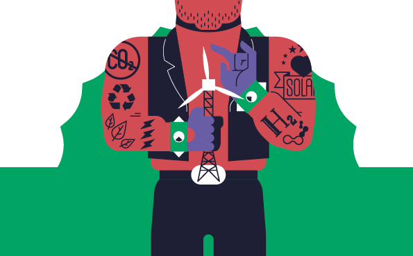 Symbolgrafik eines Umwelt-Supermans