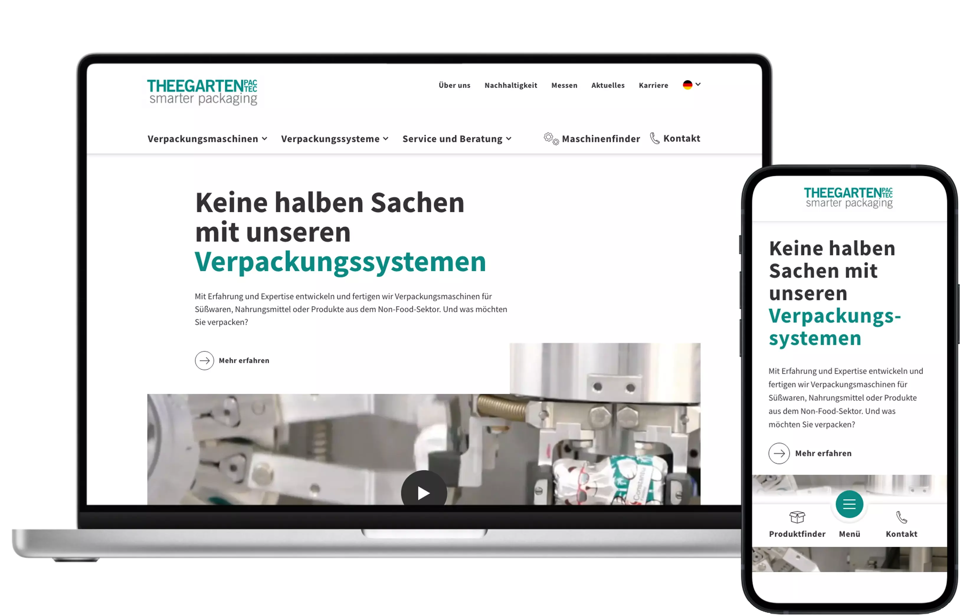 Screenshot der neuen Theegarten-Pactec Website